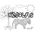 coloriage Nicolas savane