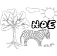 coloriage Noe savane