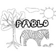 coloriage Pablo savane