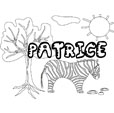 coloriage Patrice savane