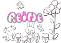 Coloriage prénom Reine