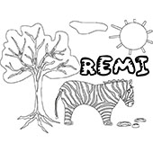 coloriage Remi savane