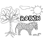coloriage Robin savane