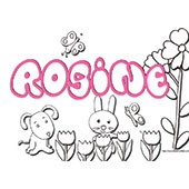 Coloriage prénom Rosine