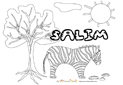 coloriage Salim savane