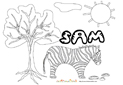 coloriage Sam savane