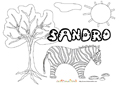 coloriage Sandro savane