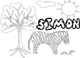coloriage Simon savane