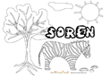 coloriage Soren savane