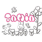 Coloriage pr&eacute;nom Tania