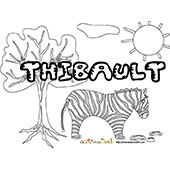 coloriage Thibault savane