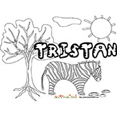 coloriage Tristan savane