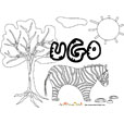 coloriage Ugo savane