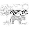 coloriage Victor savane