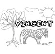 coloriage Vincent savane