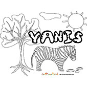 coloriage Yanis savane
