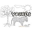 image Younes à colorier
