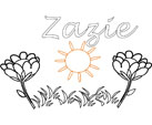 coloriage zazie jardin fleuri