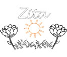 coloriage zita jardin fleuri